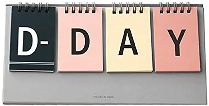 D-Day Perpetual Desk Calendar D-Day Count down Flip Calendar Desktop Easel Calendar Spiral Bound Calendar Planner, Decorative Stickers Included, 9.84”X4.72” (Multi)