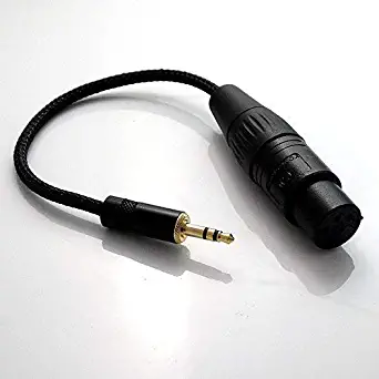 DIY 1/8 3.5mm Male to 4 pin XLR Female Balanced Headphone TRS Audio Adapter for 4-pin XLR Male Headphone Cable