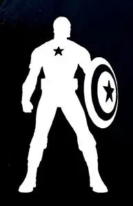 CCI Captain America Decal Vinyl Sticker|Cars Trucks Vans Walls Laptop|White|5.5 in|CCI362