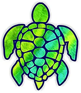 Vinyl Junkie Graphics 3 inch Sea Turtle Sticker for Laptops CupsTumblers Cars and Trucks Any Smooth Surface (Green-Yellow)