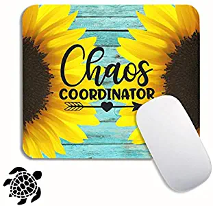 Gaming Mouse Pad for Kids Cute Mini Mouse Pads Mat with Nonslip Base for Boys Girls Sunflower Chaos Coordinator Mousepad Comes with A Sticker for Laptop Computer PC Office,Teal