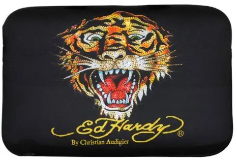 ED HARDY Tiger Bill Laptop Sleeve - Black - Small