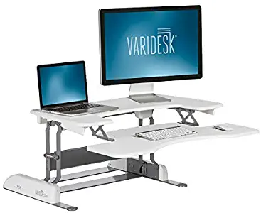 VARIDESK – Height Adjustable Standing Desk Converter – Pro Plus 36 – Stand Up Desk for Dual Monitors – White