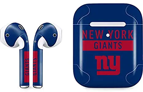 Skinit Decal Audio Skin for Apple AirPods with Wireless Charging Case - Officially Licensed NFL New York Giants Blue Performance Series Design