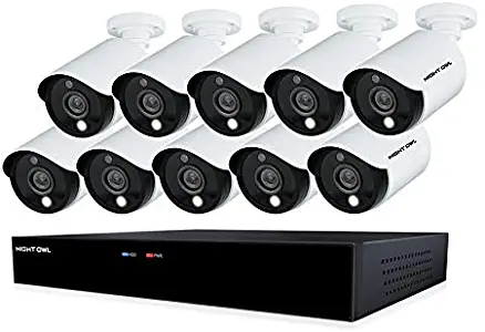 Night Owl CCTV Video Home Security Camera System with 10 Wired 5MP HD Indoor/Outdoor Cameras with Night Vision (Expandable up to a Total of 16 Wired Cameras) and 2TB Hard Drive