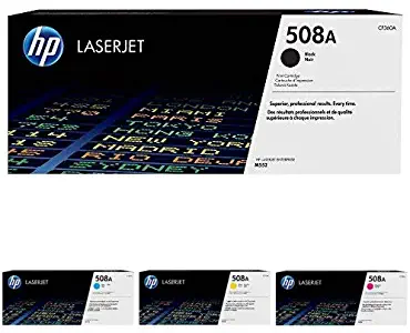 HP 508A Black, Cyan, Magenta, Yellow Toner Cartridge (CF360A, CF361A, CF362A, CF363A) for HP Color LaserJet Enterprise M577 M553, 4 Cartridge Bundle