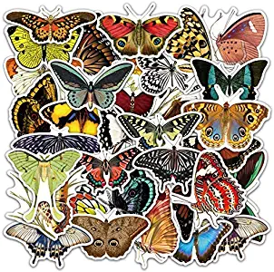 YAMIOW Butterfly Stickers, 50pcs Waterproof Vinyl Sticker Pack for Laptop Water Bottle Car Bike Skateboard Guitar