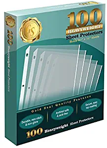 100 Clear Heavyweight Poly Sheet Protectors by Gold Seal, 8.5" x 11"