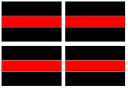 Graphics and More Thin Red Line Decal - Sheet of 4 - Firefighters Fireman - Window Bumper Laptop Stickers