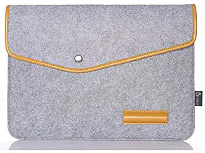 Lykoko Wool Felt Laptop Sleeve Bag Case for MacBook Air 11 and Retina 12 (11 Inch, Grey)