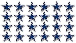 American Vinyl Sheet of 24: Small Dallas 1 Inch Star Shaped Stickers (Fan Cowboys Team Scrapbooking Laptop)