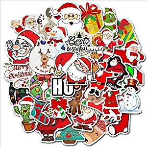 Gift Stickers for Water Bottles 50 Pack Christmas,Waterproof Vinyl Stickers for Teens, Boys Girls Perfect for Laptop, Luggage, Skateboard, Motorcycle, Bicycle Decal Graffiti Patches (Christmas)