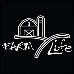 Farm Life Vinyl Decal Sticker | Cars Trucks Vans SUVs Walls Cups Laptops | 7 Inch Decal | White | KCD2767