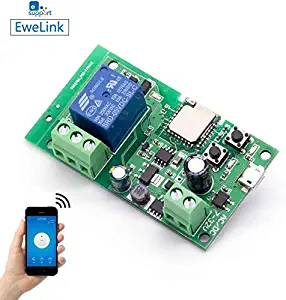 Newgoal wireless jog relay momentary/self-locking switch module DIY smart home remote control wifi relay switch Ewelink App compatible with Alexa Echo Google Home IFTTT (DC1)
