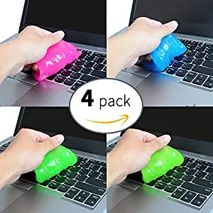 Weilai Magic Innovative Super Soft Sticky Dust Cleaning Gel Gum Computer Car PC Laptop Keyboard Universal Dust Cleaner (Pack of 4)