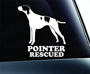 English Pointer Rescued Dog Symbol Decal Paw Print Dog Puppy Pet Family Breed Love Car Truck Sticker Window (White), Decal Sticker Vinyl Car Home Truck Window Laptop