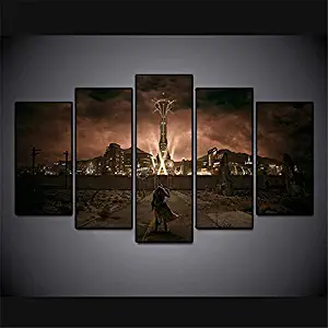 Artwcm Fallout New Vegas 5PCS Oil Paintings Modern Canvas Prints Artwork Printed on Canvas Wall Art for Home Office Decorations-292 (Unframed)