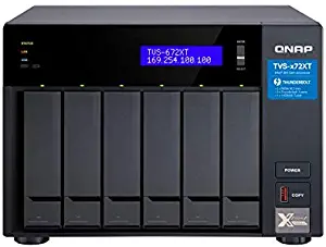 QNAP TVS-672XT 6 Bay Thunderbolt 3 NAS with 8GB RAM, 10GbE, M.2 PCIe Nvme SSD Slots