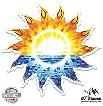 GT Graphics Colorful Sun Beautiful Sunrise - Vinyl Sticker Waterproof Decal